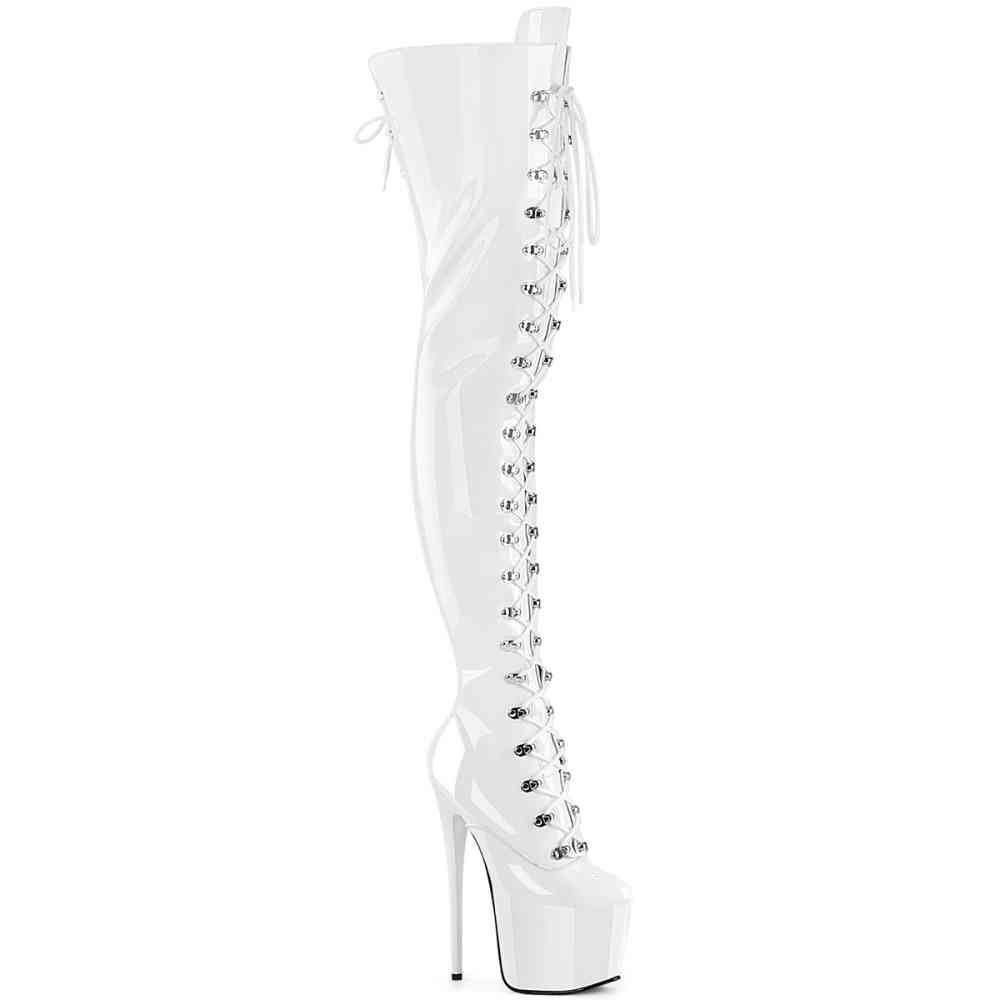 Pleaser - JUBILANT4012 Platform overknee Boots - White Product image